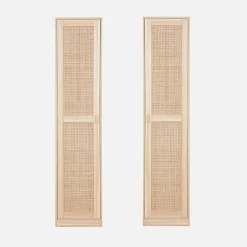 Opbergkast met 1 deur rotan en houteffect 40cm