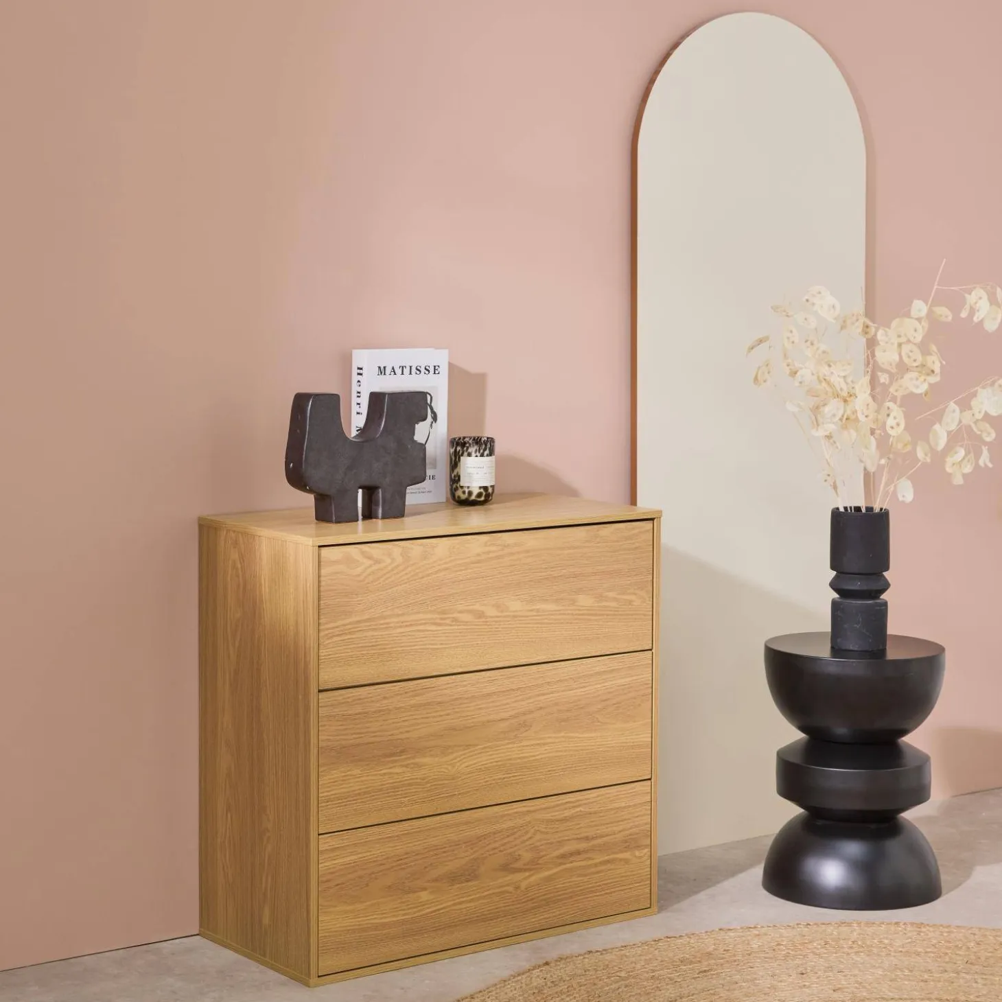 Opbergmodule decor houtdecor 3 lades 70cm