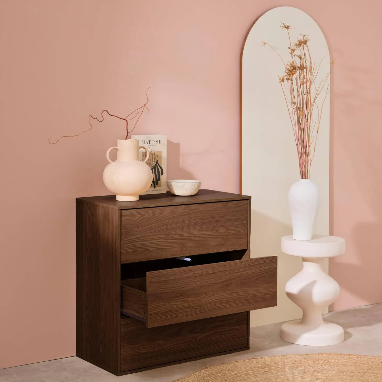 Opbergmodule decor houtdecor 3 lades 70cm