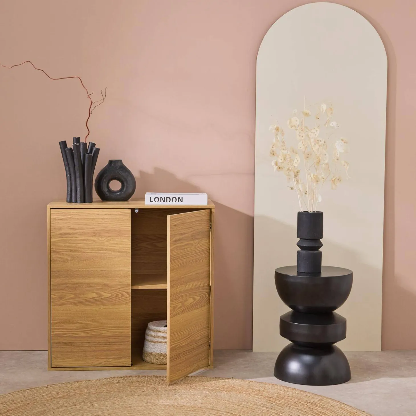 Opbergmodule houtdecor 2 deuren 70cm