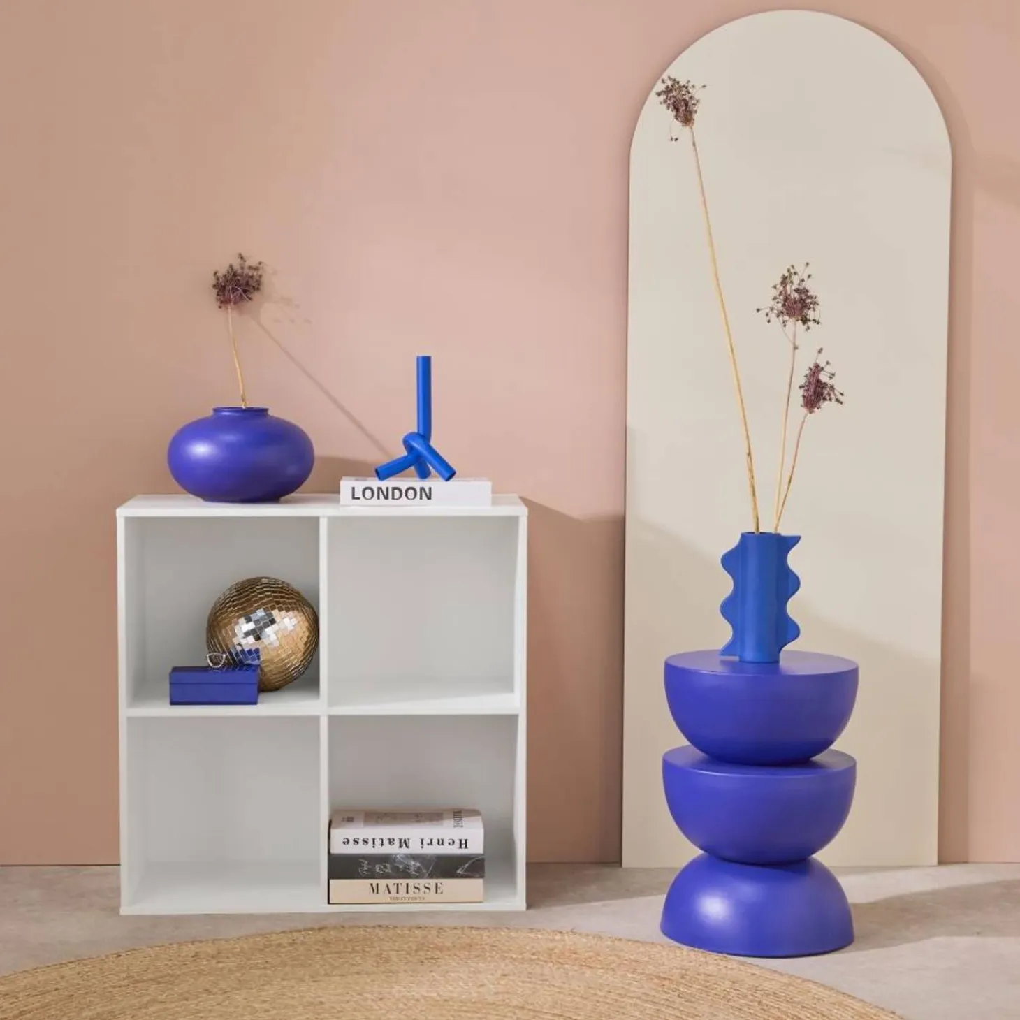 Opbergmodule houtdecor 4 vakken 70cm