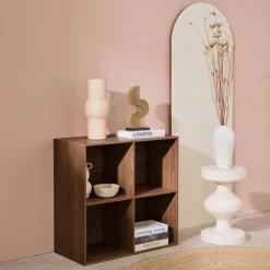 Opbergmodule houtdecor 4 vakken 70cm