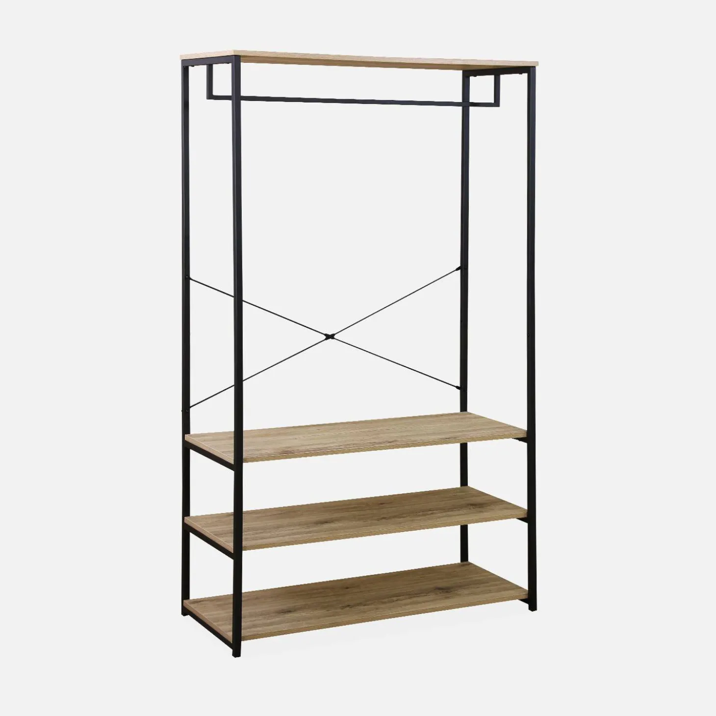Open kast metaal hangruimte en planken 100cm