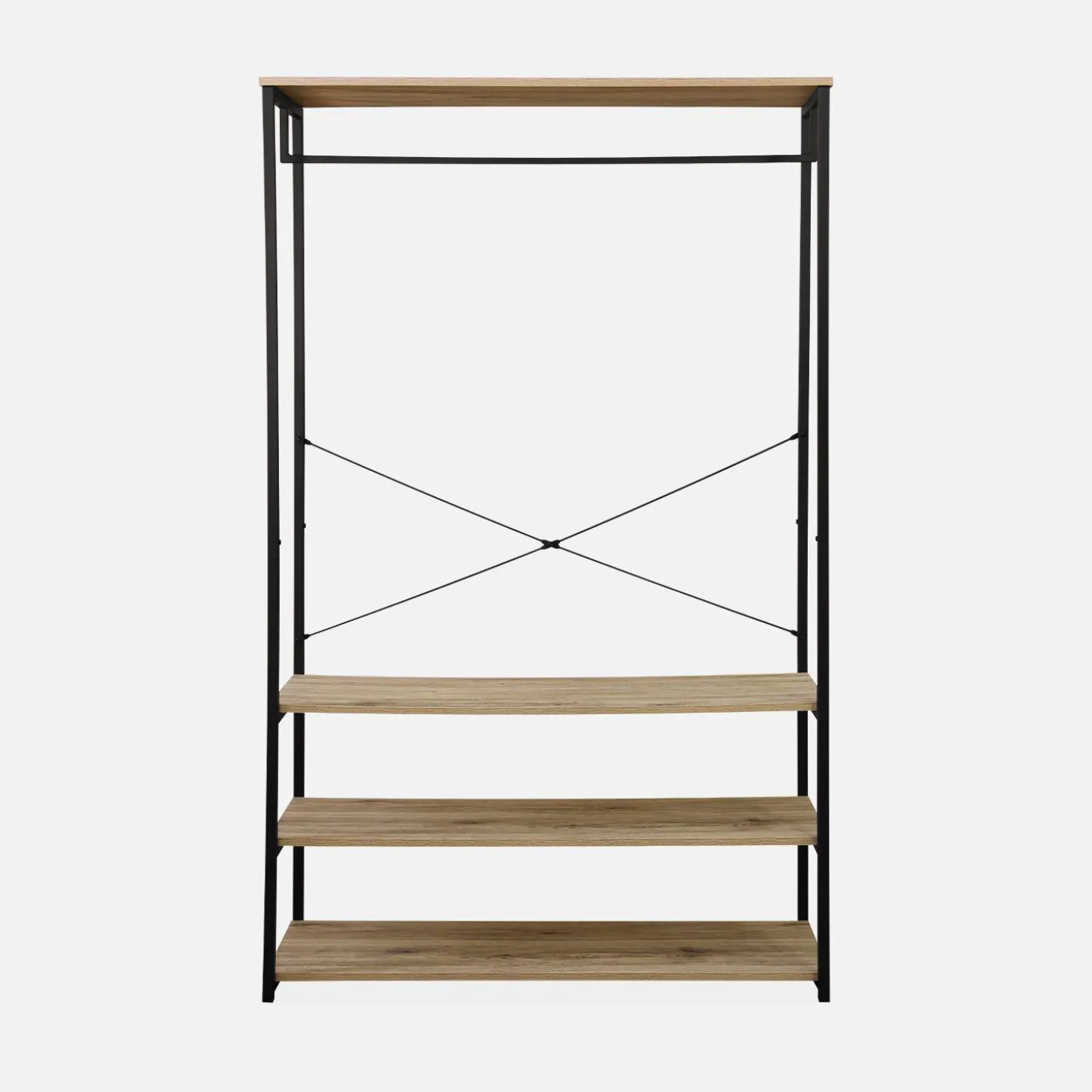 Open kast metaal hangruimte en planken 100cm