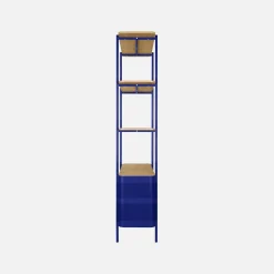 Open kast 6 niveaus gebogen metaal en houtdecor