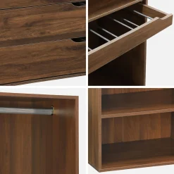 Open kledingkast 3 modulaire modules 4 lades hangruimtes vakken