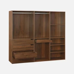 Open kledingkast 3 modulaire modules 4 lades hangruimtes vakken