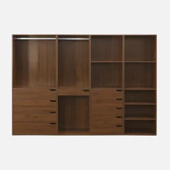 Open kledingkast 4 modulaire modules 9 lades hangruimtes vakken