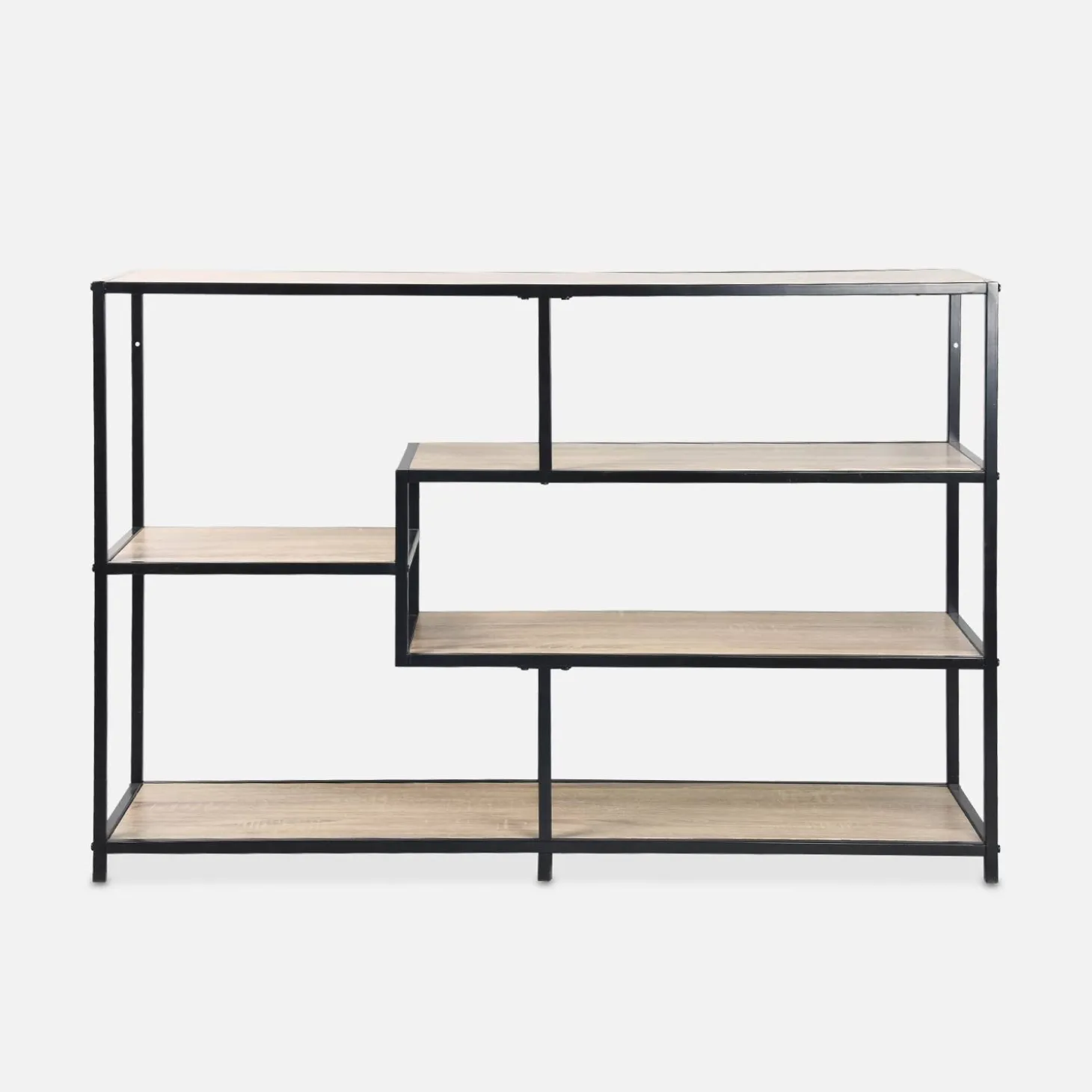 Open wandkast metaal asymmetrisch 5 vakken 114cm