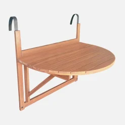 Opklapbare balkontafel hout half rond 70x50cm