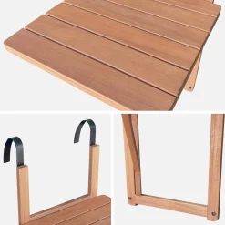 Opklapbare balkontafel hout vierkant 40x40cm