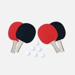 Opklapbare mini-tafeltennistafel voor binnen met 4 batjes en 6 ballen