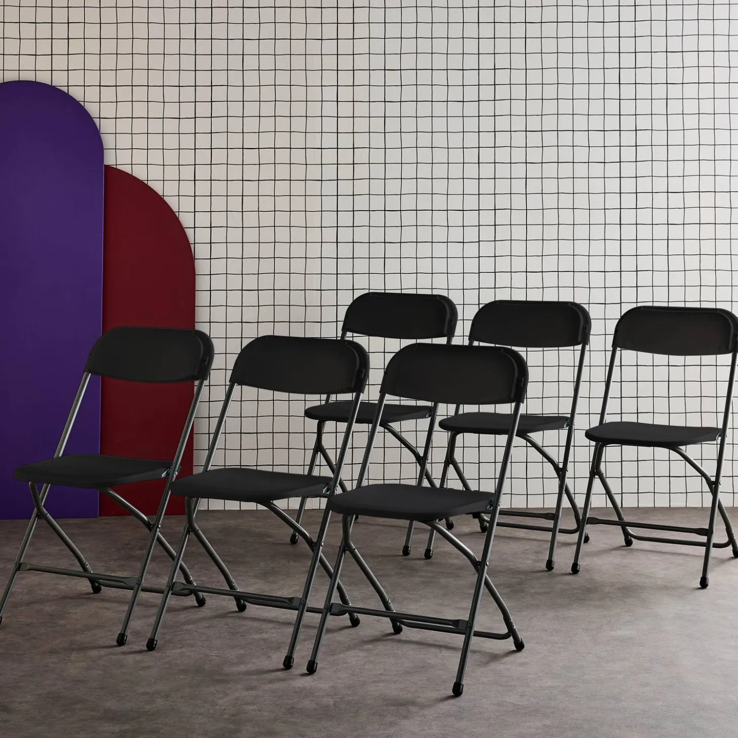 Opklapbare receptie stoel (set van 6)