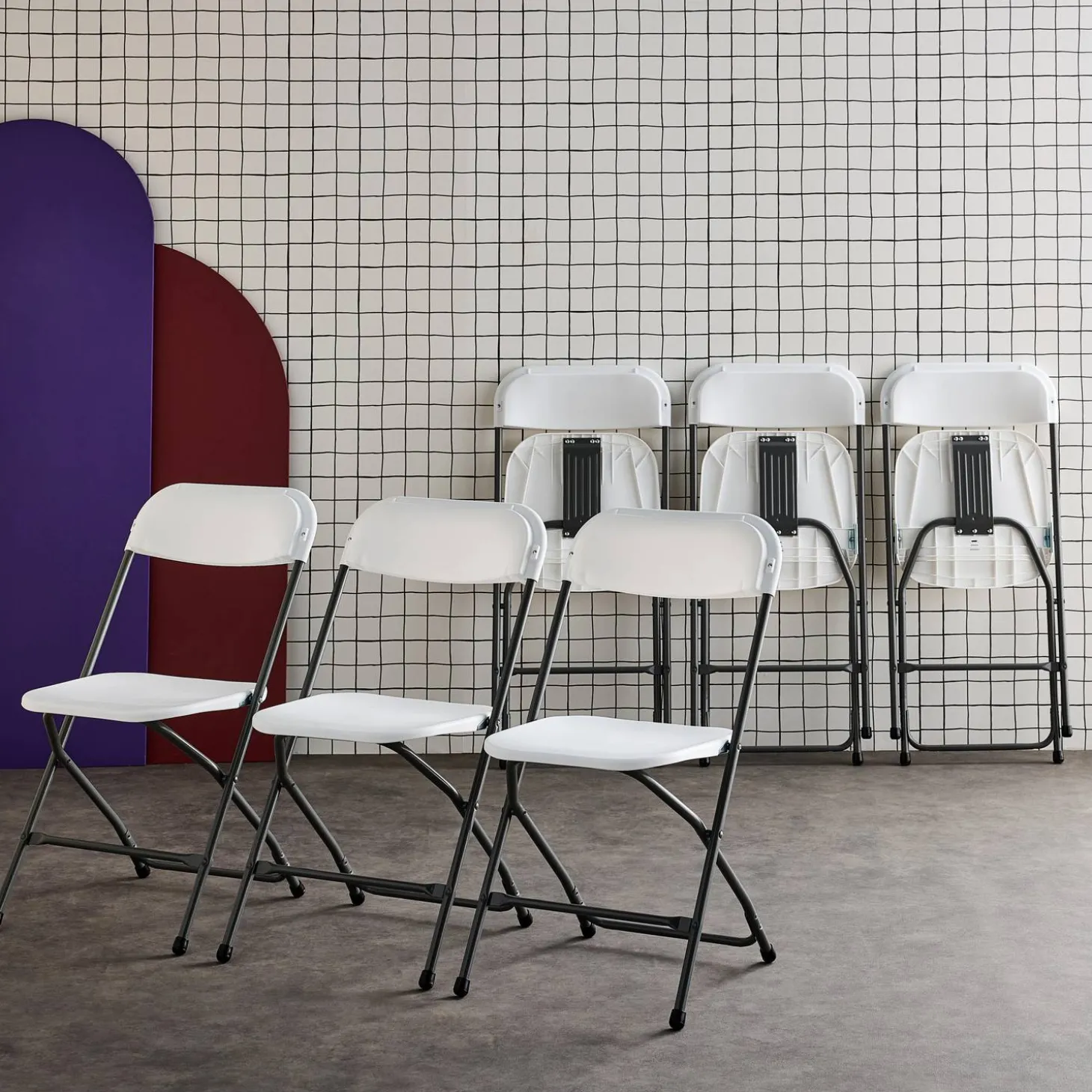 Opklapbare receptie stoel (set van 6)