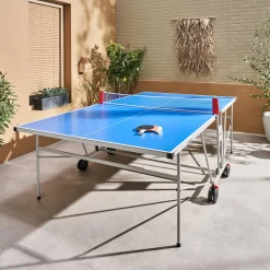 Opklapbare tafeltennistafel voor buiten met 4 rackets en 6 balletjes
