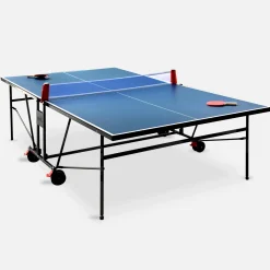 Opklapbare tafeltennistafel voor binnen, 4 rackets en 6 ballen