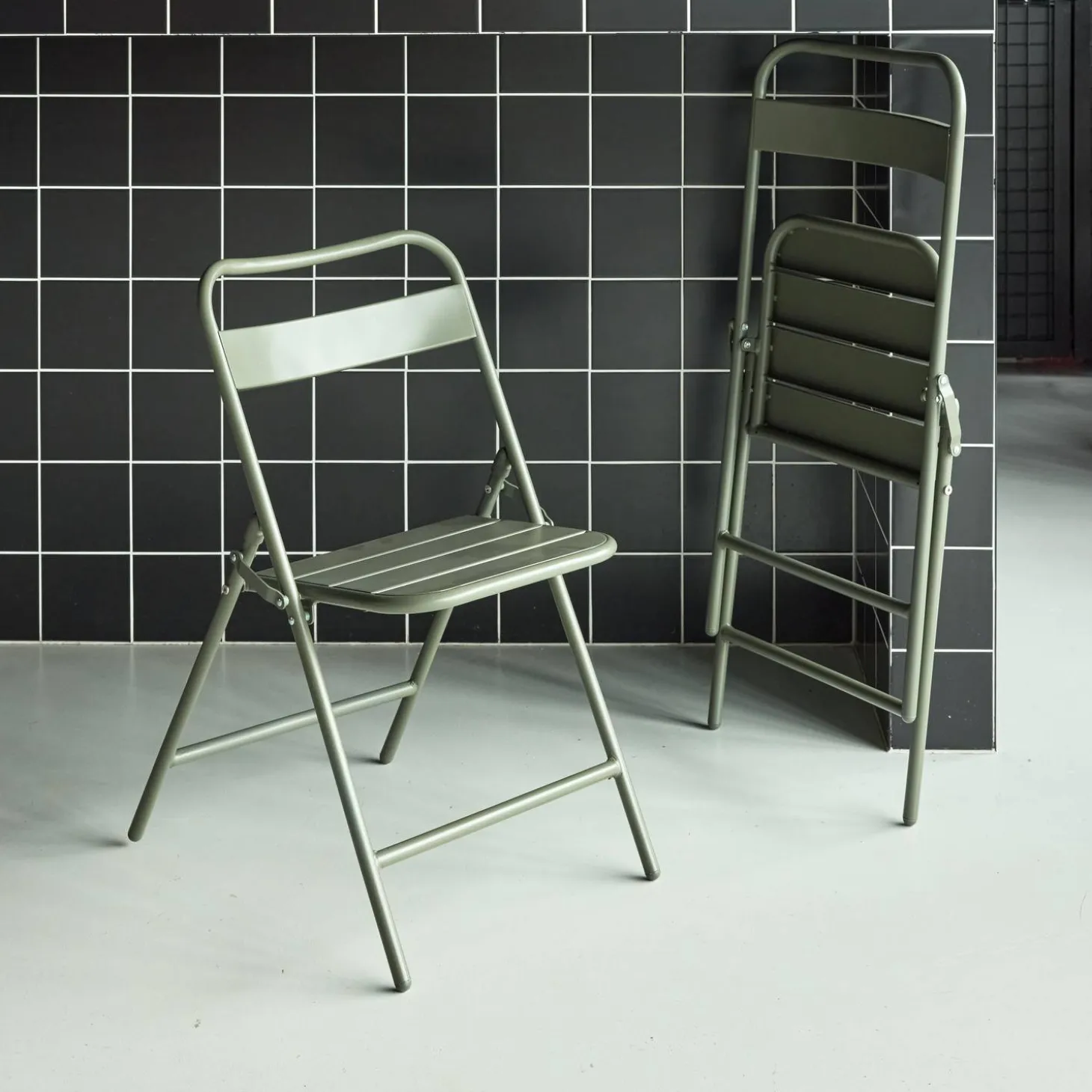 Opklapbare tuinstoelen metaal (set van 2)