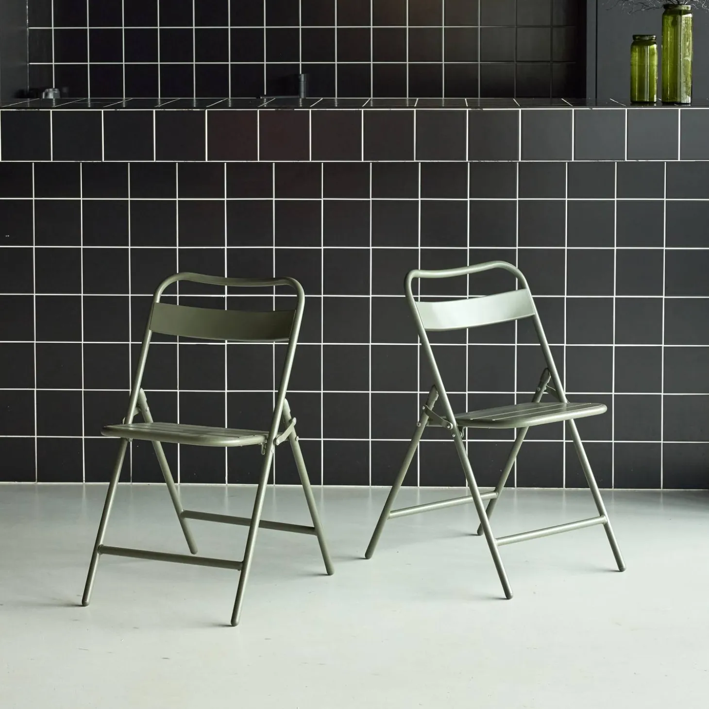 Opklapbare tuinstoelen metaal (set van 2)