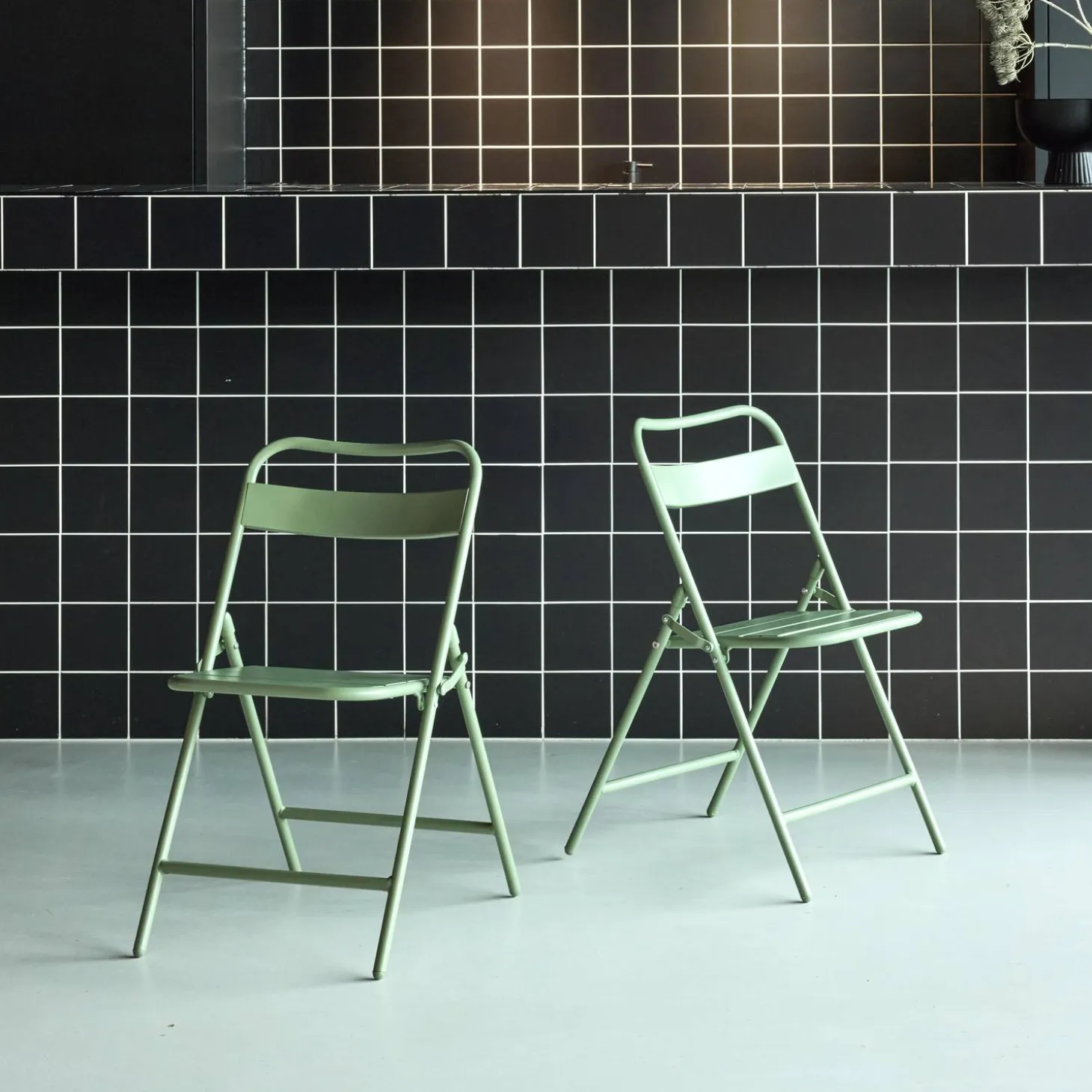 Opklapbare tuinstoelen metaal (set van 2)