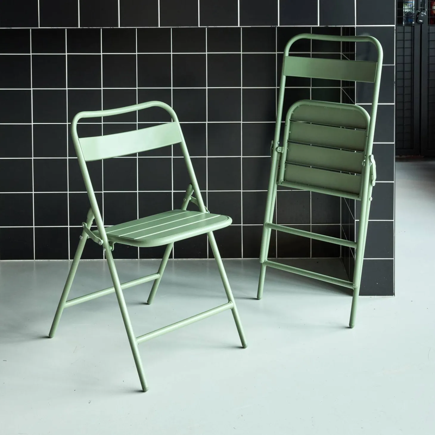 Opklapbare tuinstoelen metaal (set van 2)
