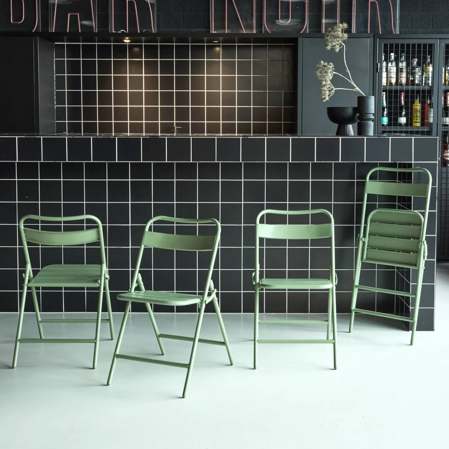 Opklapbare tuinstoelen metaal (set van 4)