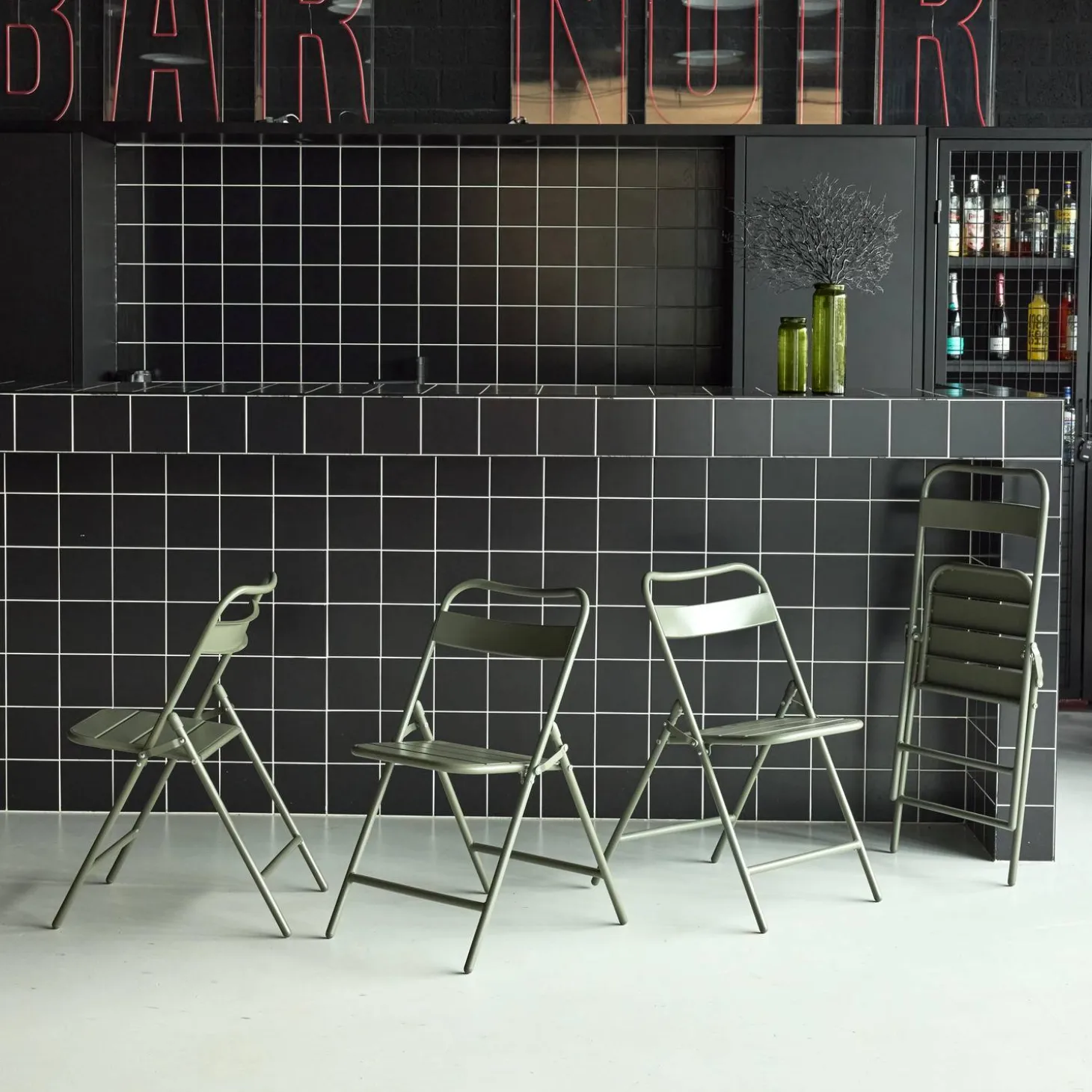 Opklapbare tuinstoelen metaal (set van 4)