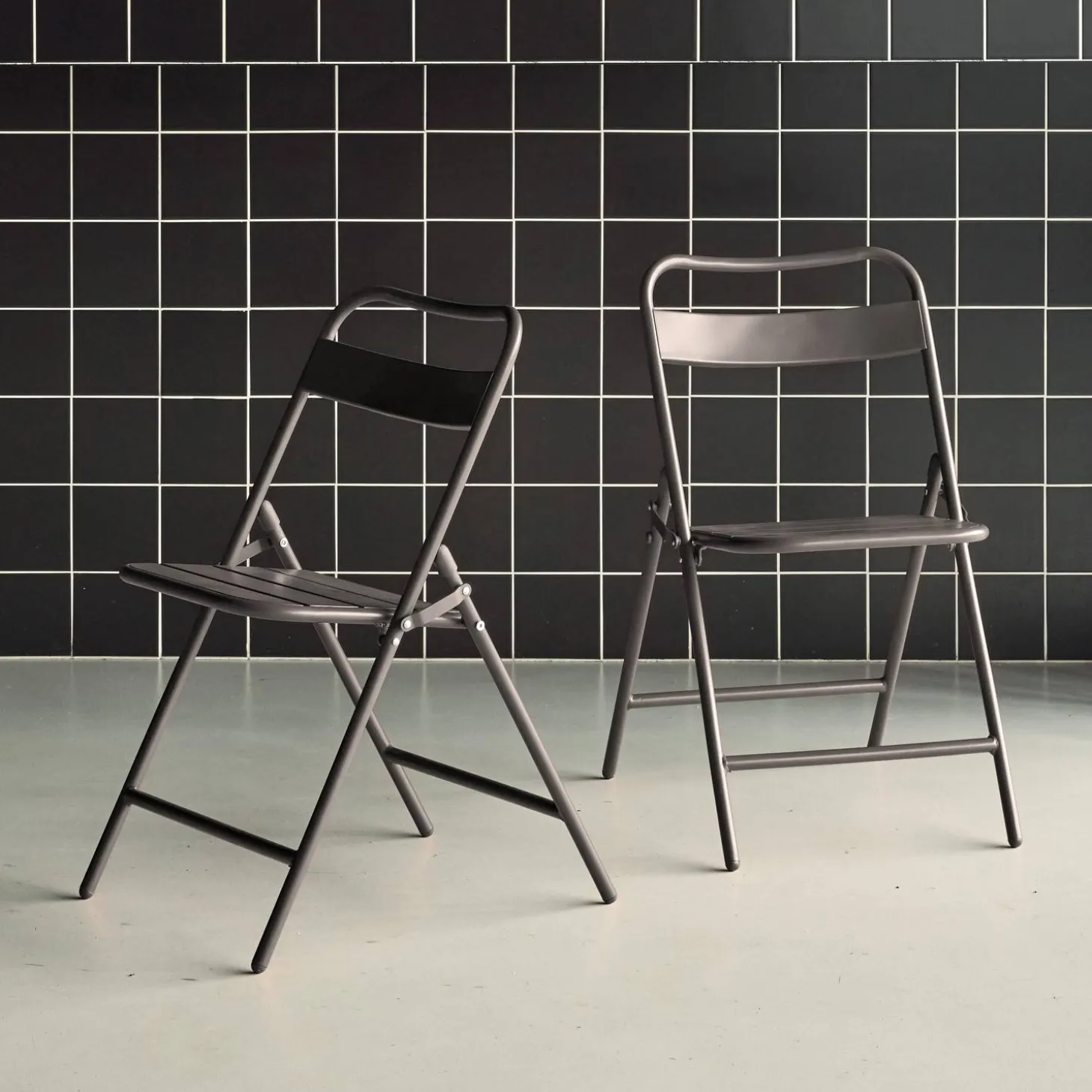 Opklapbare tuinstoelen metaal (set van 2)