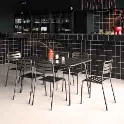 Opklapbare tuintafel met 6 stoelen metaal