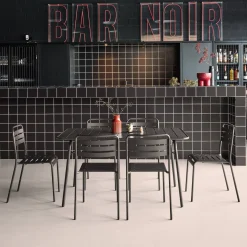 Opklapbare tuintafel met 6 stoelen metaal