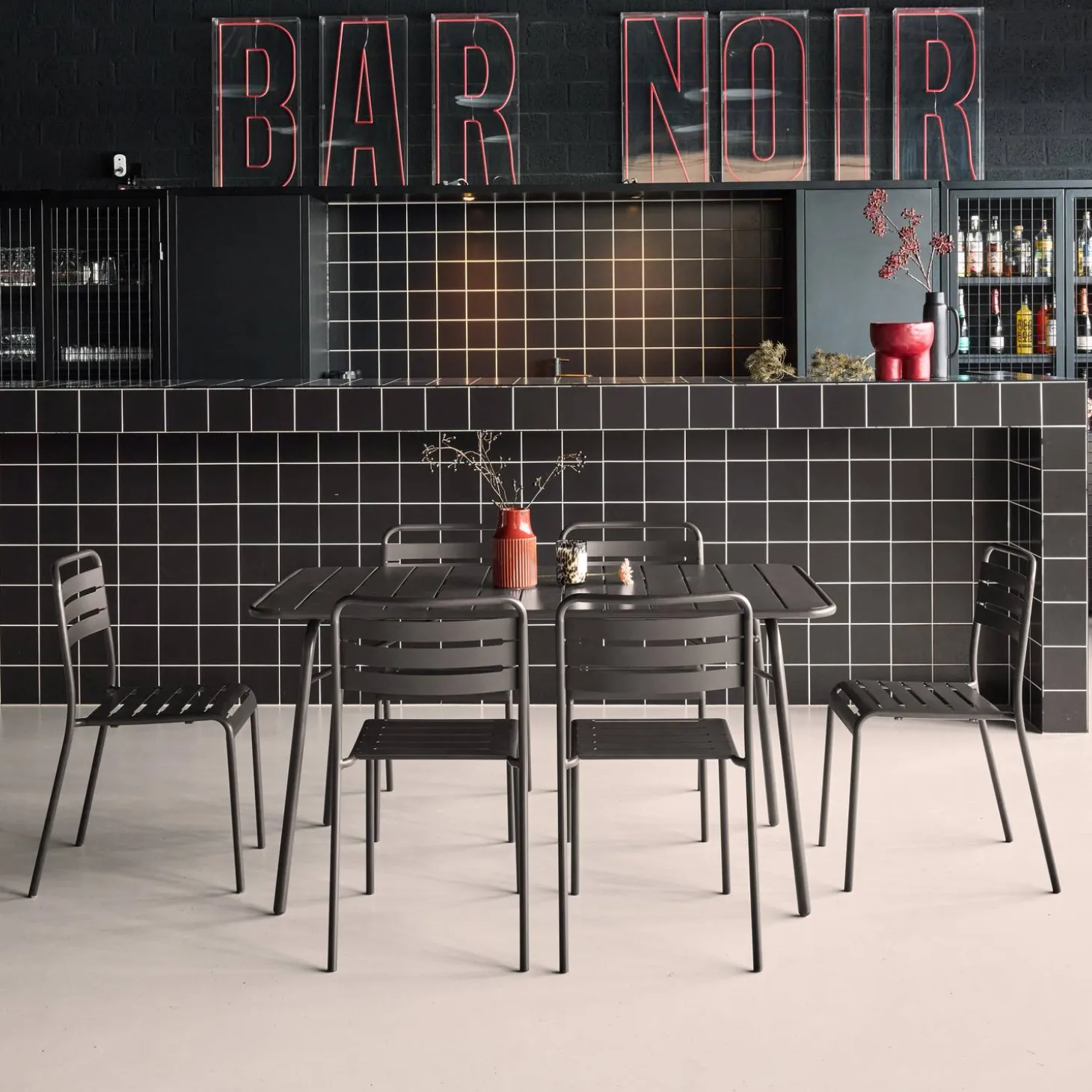 Opklapbare tuintafel met 6 stoelen metaal