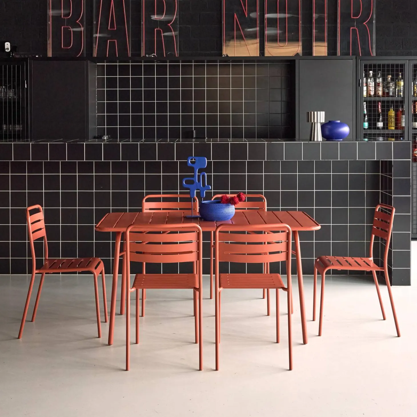 Opklapbare tuintafel met 6 stoelen metaal