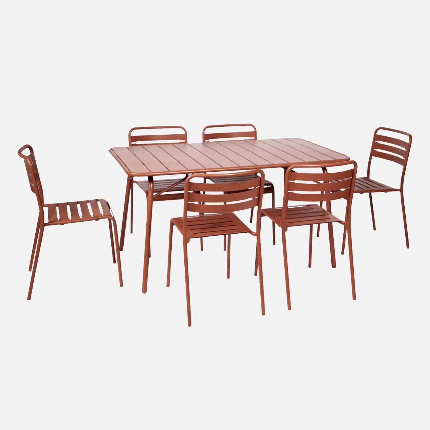 Opklapbare tuintafel met 6 stoelen metaal