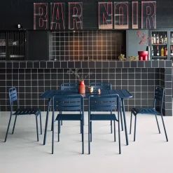 Opklapbare tuintafel met 6 stoelen metaal