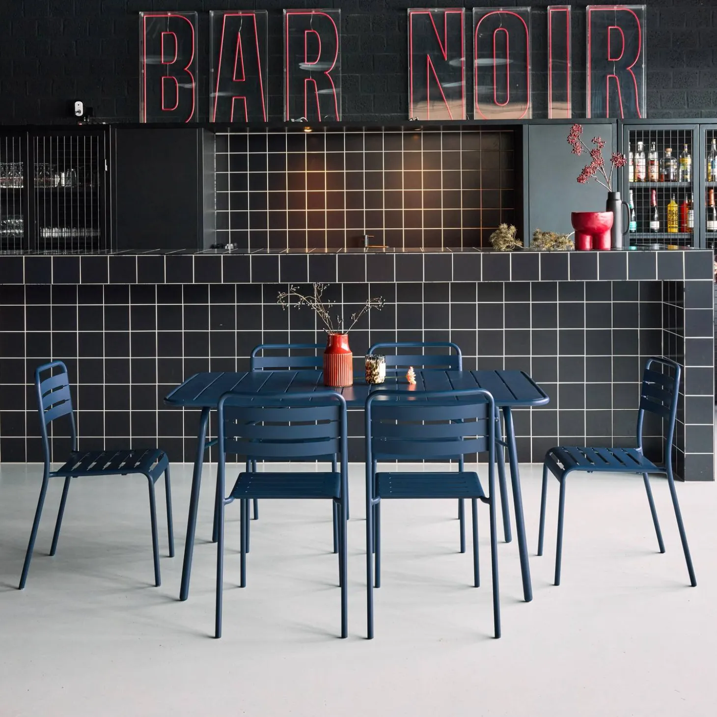 Opklapbare tuintafel met 6 stoelen metaal