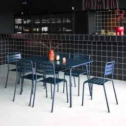 Opklapbare tuintafel met 6 stoelen metaal