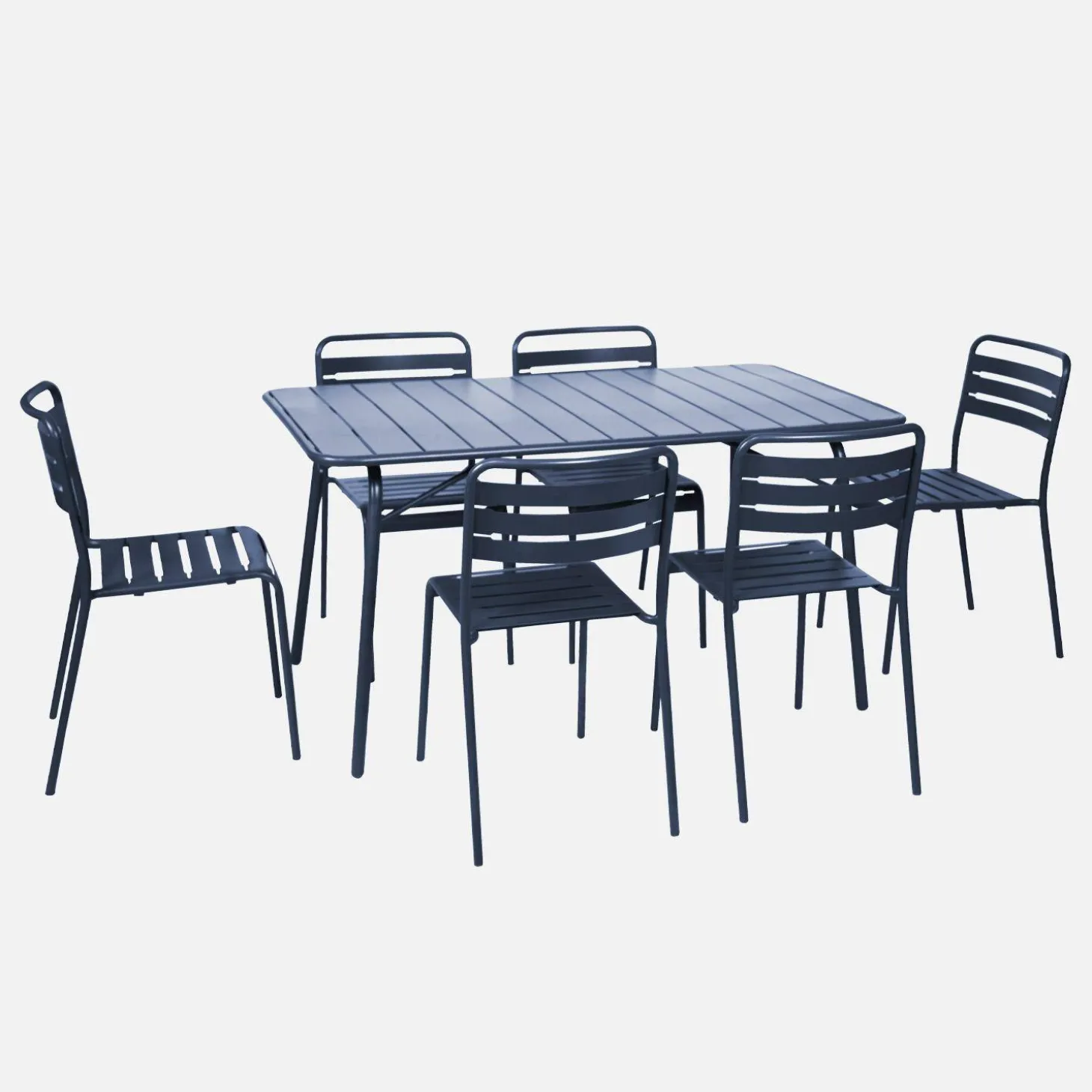 Opklapbare tuintafel met 6 stoelen metaal