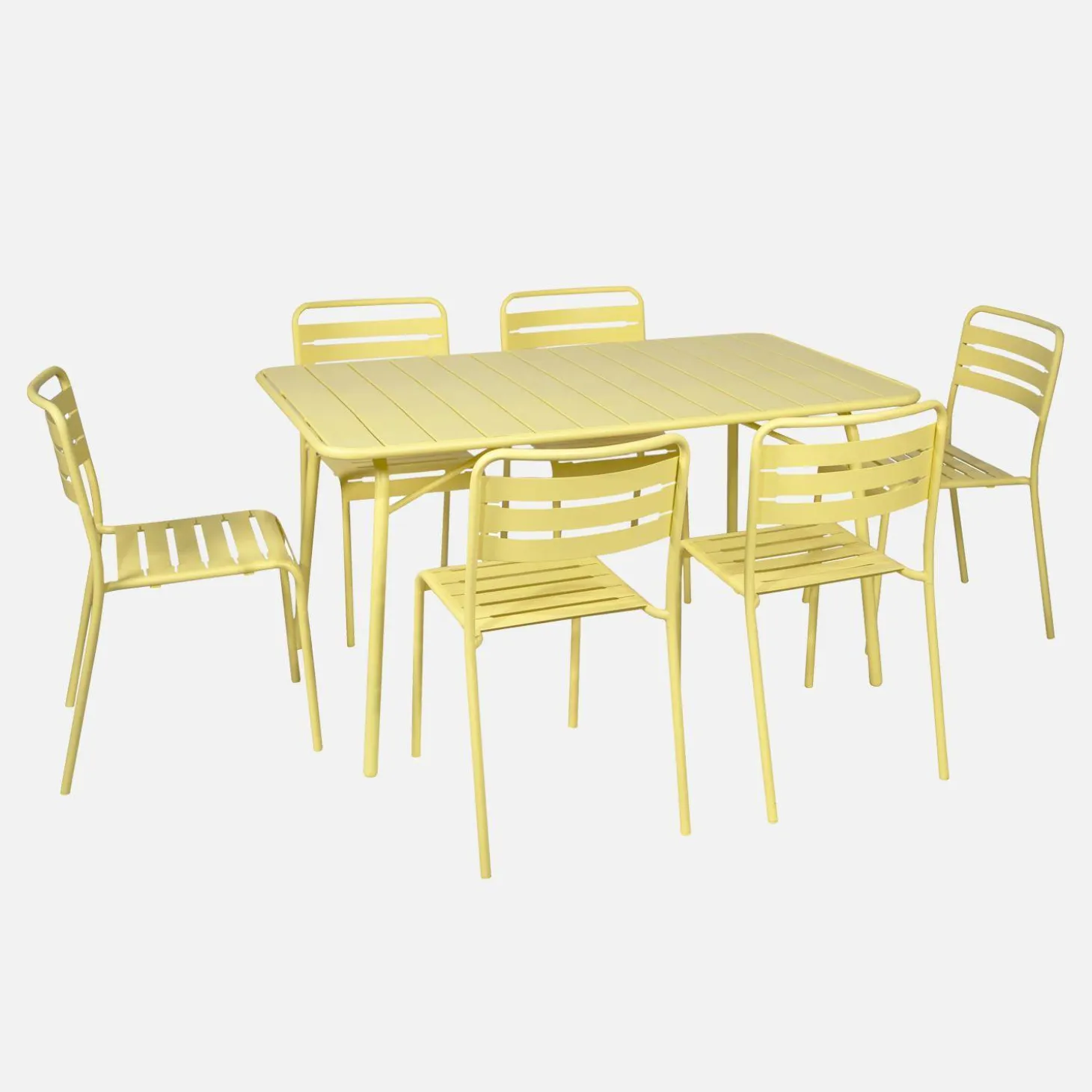 Opklapbare tuintafel met 6 stoelen metaal