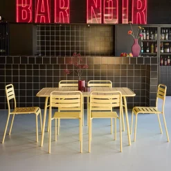 Opklapbare tuintafel met 6 stoelen metaal