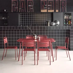 Opklapbare tuintafel met 6 stoelen metaal