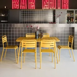 Opklapbare tuintafel met 6 stoelen metaal