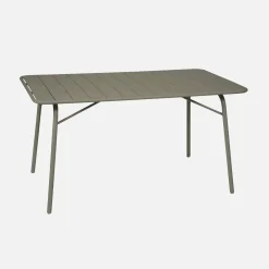 Opklapbare tuintafel + 6 stoelen metaal