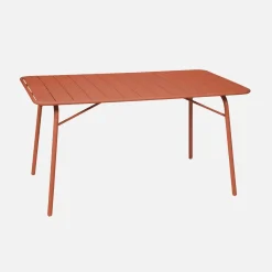 Opklapbare tuintafel + 6 stoelen metaal