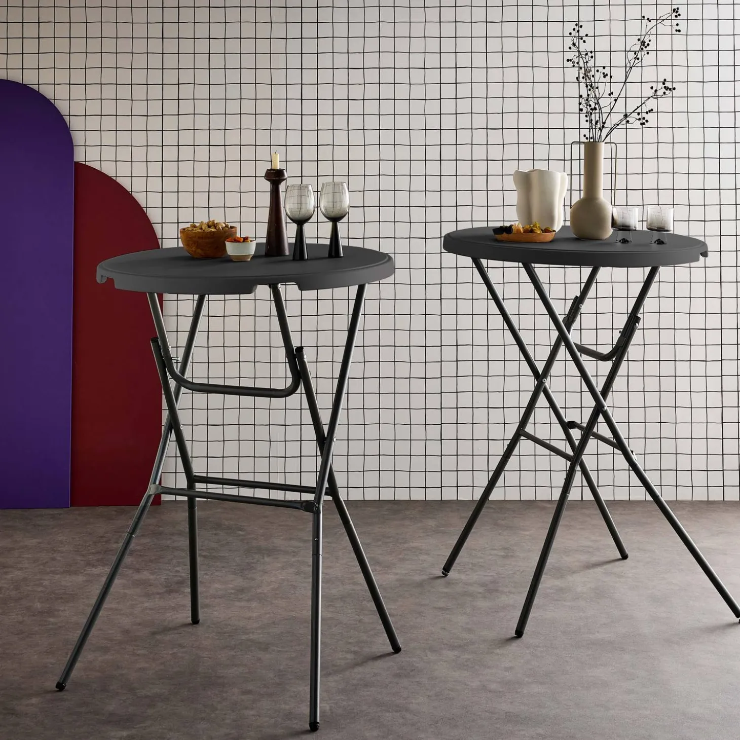Opvouwbare staantafels (set van 2)