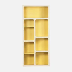 Organische boekenkast met tweekleurig houtdecor 8 vakken