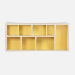 Organische boekenkast met tweekleurig houtdecor 8 vakken
