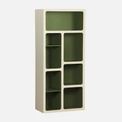 Organische boekenkast met tweekleurig houtdecor 8 vakken