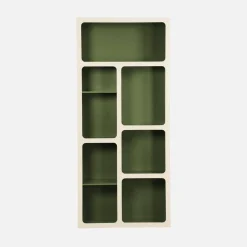 Organische boekenkast met tweekleurig houtdecor 8 vakken