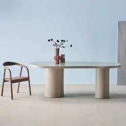 Organische eettafel hout 8 personen 210cm