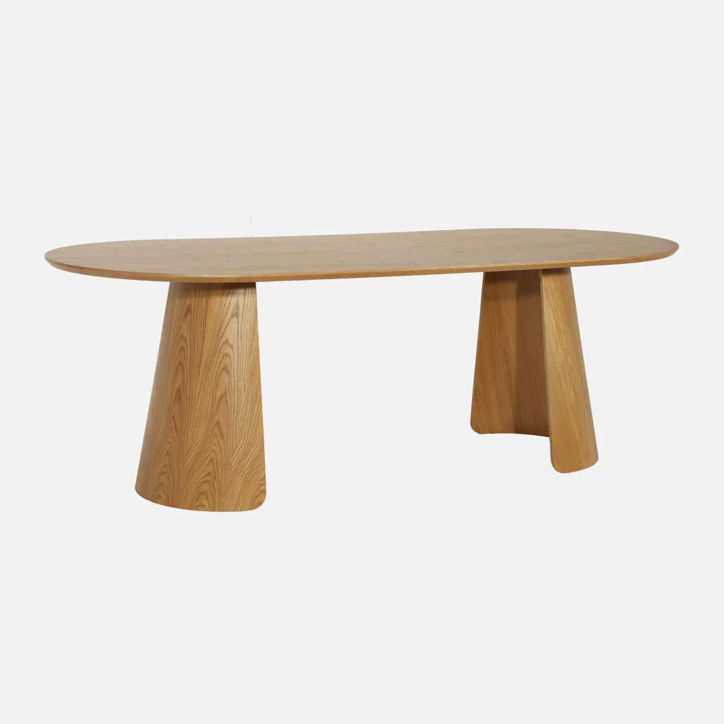Ovale eettafel met houtdecor voor 8 personen