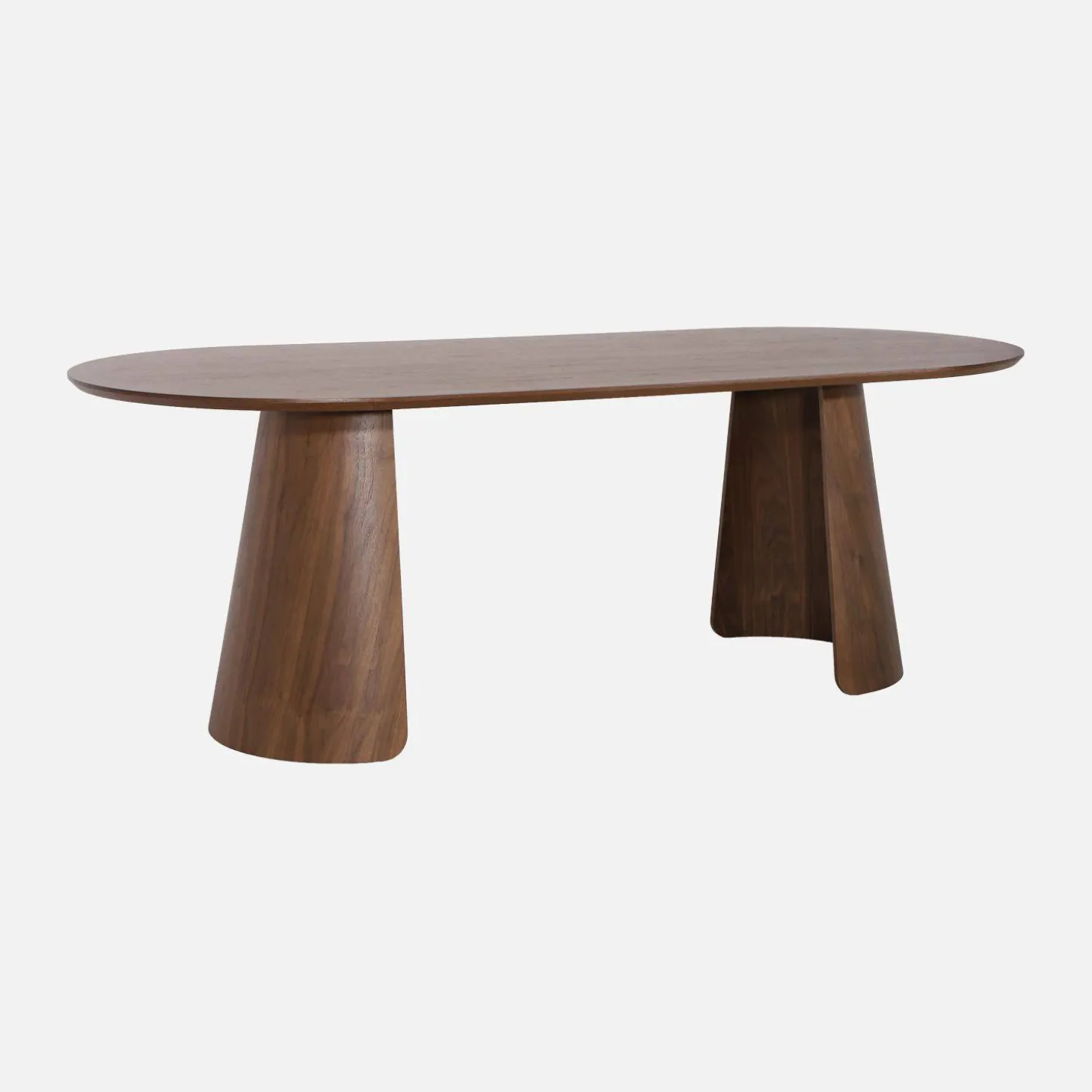 Ovale eettafel met houtdecor voor 8 personen